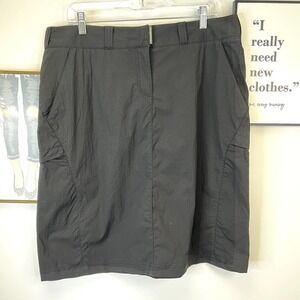 ExOfficio Black Midi Skirt Nylon and Spandex SZ 16